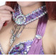 Collier perles et pastilles violet