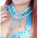 Collier perles et pastilles turquoise