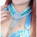 Collier perles et pastilles turquoise