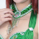 Collier perles et pastilles vert