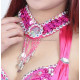 Collier perles et pastilles fuschia