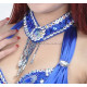 Collier perles et pastilles bleu roy