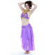 Ensemble de danse orientale top + jupe longue à sequins violet