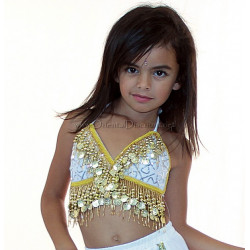 Soutien gorge enfant de danse orientale blanc
