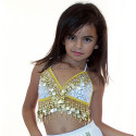 Soutien gorge enfant de danse orientale blanc