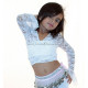 Top dentelle de danse orientale enfant blanc