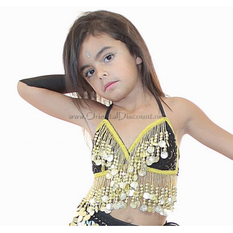 Soutien gorge enfant de danse orientale noir
