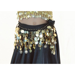 Ceinture enfant de danse orientale paillettes noir