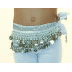 Ceinture de danse orientale enfant blanc galon argent