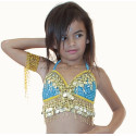 Soutien gorge enfant de danse orientale turquoise