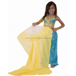 Petit eventail de danse orientale orange