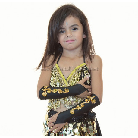 Gants enfant de danse orientale noir