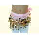 Ceinture enfant de danse orientale paillettes rose clair