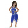 Ensemble enfant de danse orientale top jupe bleu roy