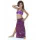 Soutien gorge perlé enfant de danse orientale violet