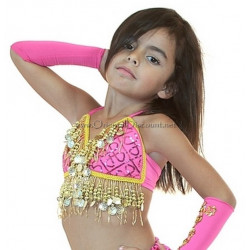 Soutien gorge enfant de danse orientale fuschia