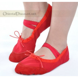 Chaussons de danse orientale rouge