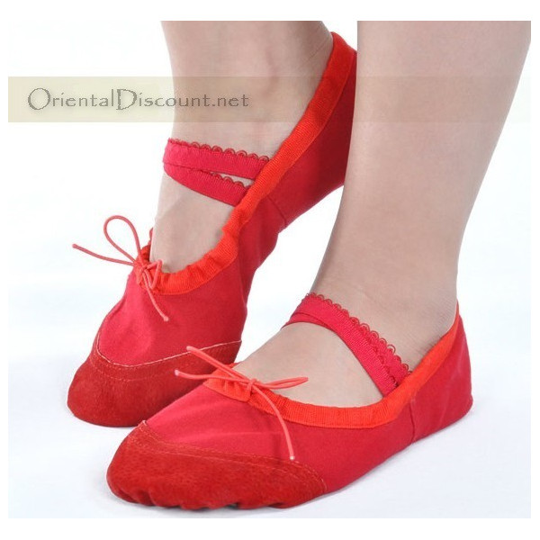 Chaussons de danse orientale rouge