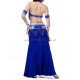Costume de danse orientale 3 pièces bleu roy
