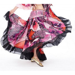 Jupe de danse orientale grande ampleur tons rose