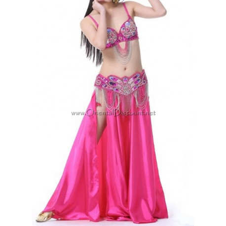 Costume de danse orientale 3 pièces fuschia