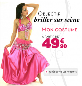 costume de danse orientale satin et mousseline