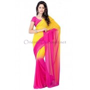 sari-indien-de-danse-bollywood-fuschia-jaune