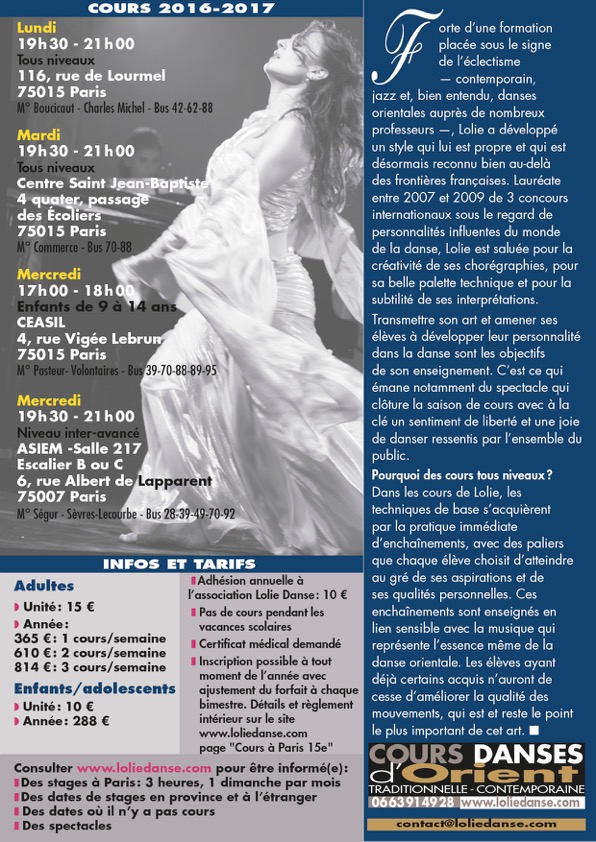 lolie cours de danse orientale