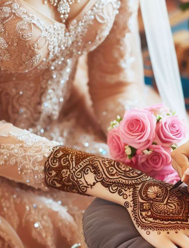 Exemple de motif de henné pour mariage oriental