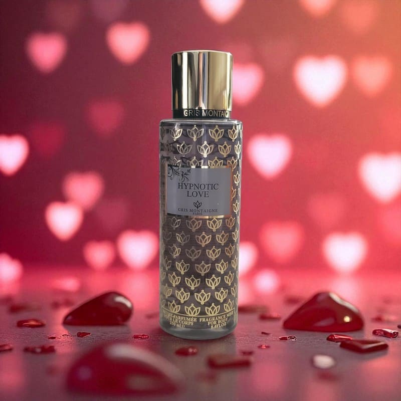 Brume parfumée Hypnotic Love - Gris Montaigne sur fond coeur