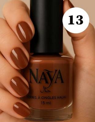 Vernis halal NAYA Éclat de Cacao 13 – marron chaud compatible salat
