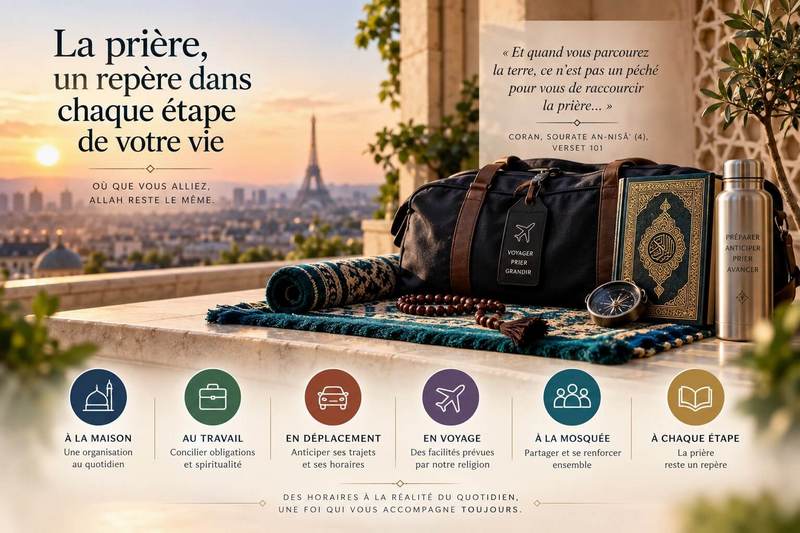 Prière en voyage et en déplacement : organisation, horaires et règles en islam
