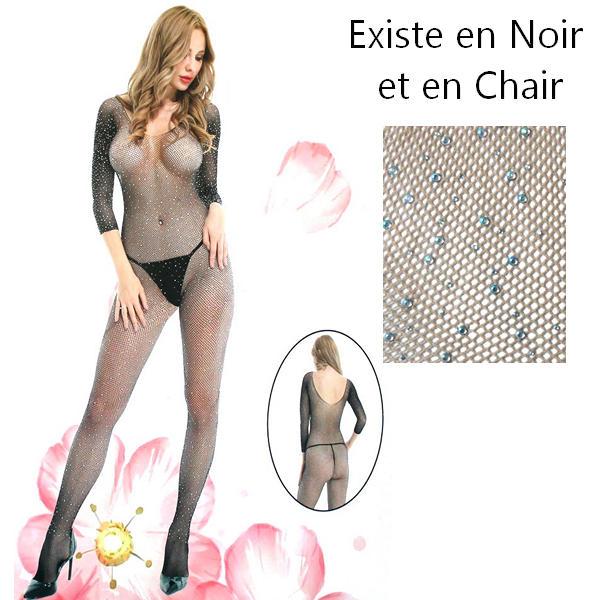 Collant combinaison intégral couleur chair ou noir