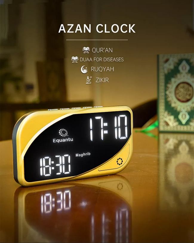 Horloge avec appel à la prière (5 Adhan différents)