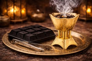 Bakhoor encens oriental a bruler avec charbon sur encensoir traditionnel