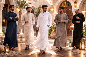 Qamis homme traditionnel manches longues vetement musulman pour priere et occasions