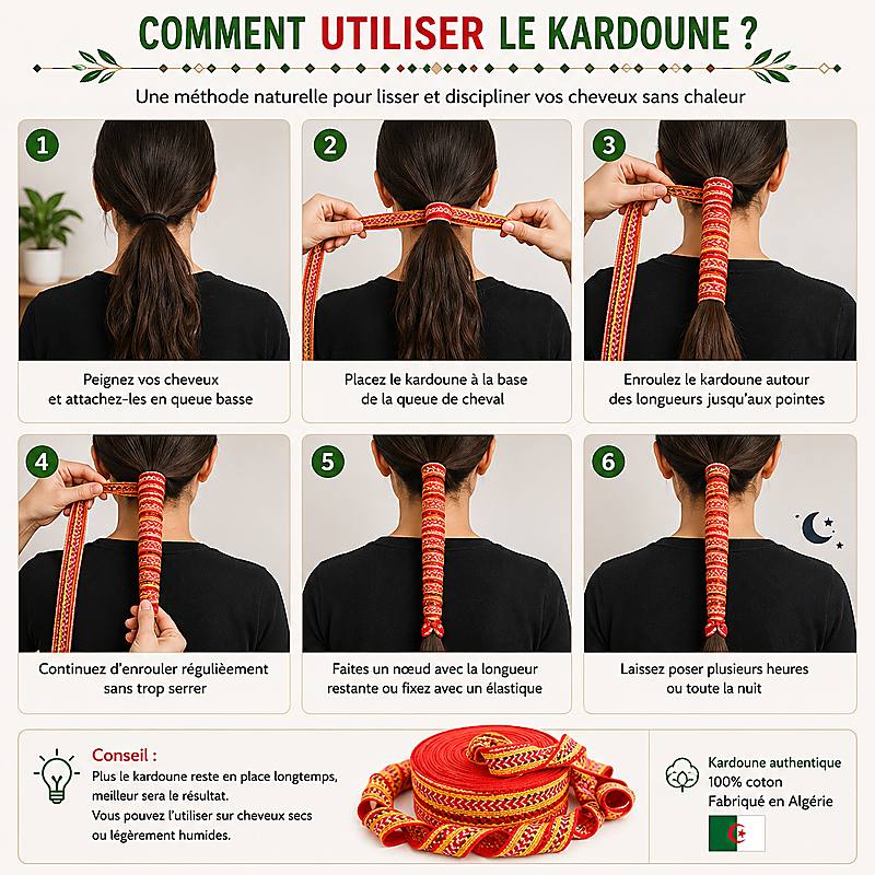 Comment utiliser un kardoune étape par étape pour lisser les cheveux sans chaleur