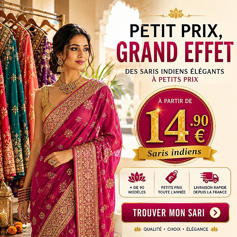 Sari indien pas cher à partir de 14,90 € – plus de 90 modèles