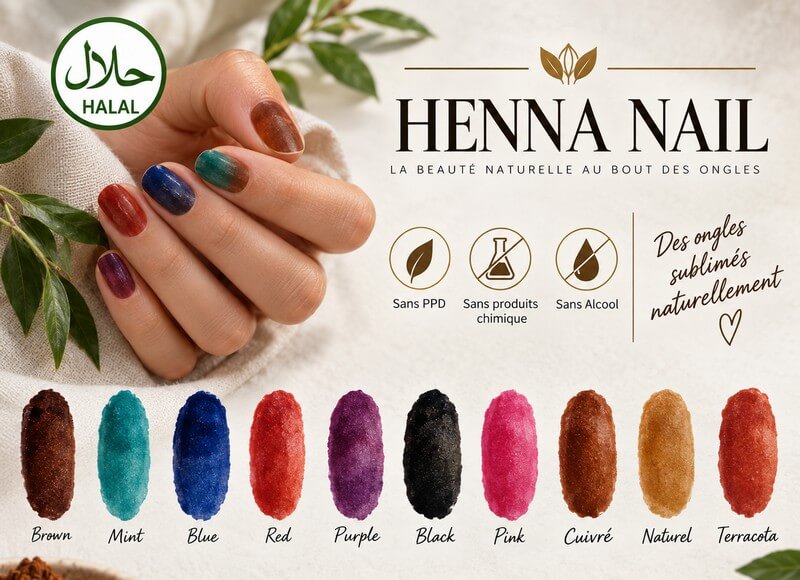 liste des couleur existante coloration pour les ongles au henné