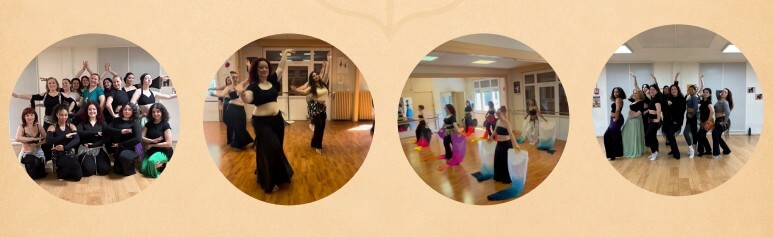 Élèves lors des cours et ateliers de danse orientale Mayya Studio à Neuilly-Plaisance