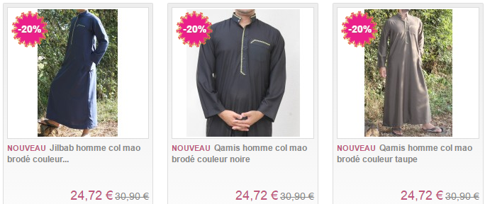 qamis homme col mao brodé