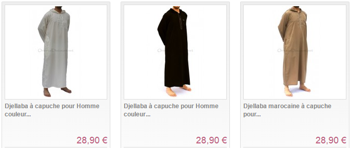 qamis a capuche homme uni