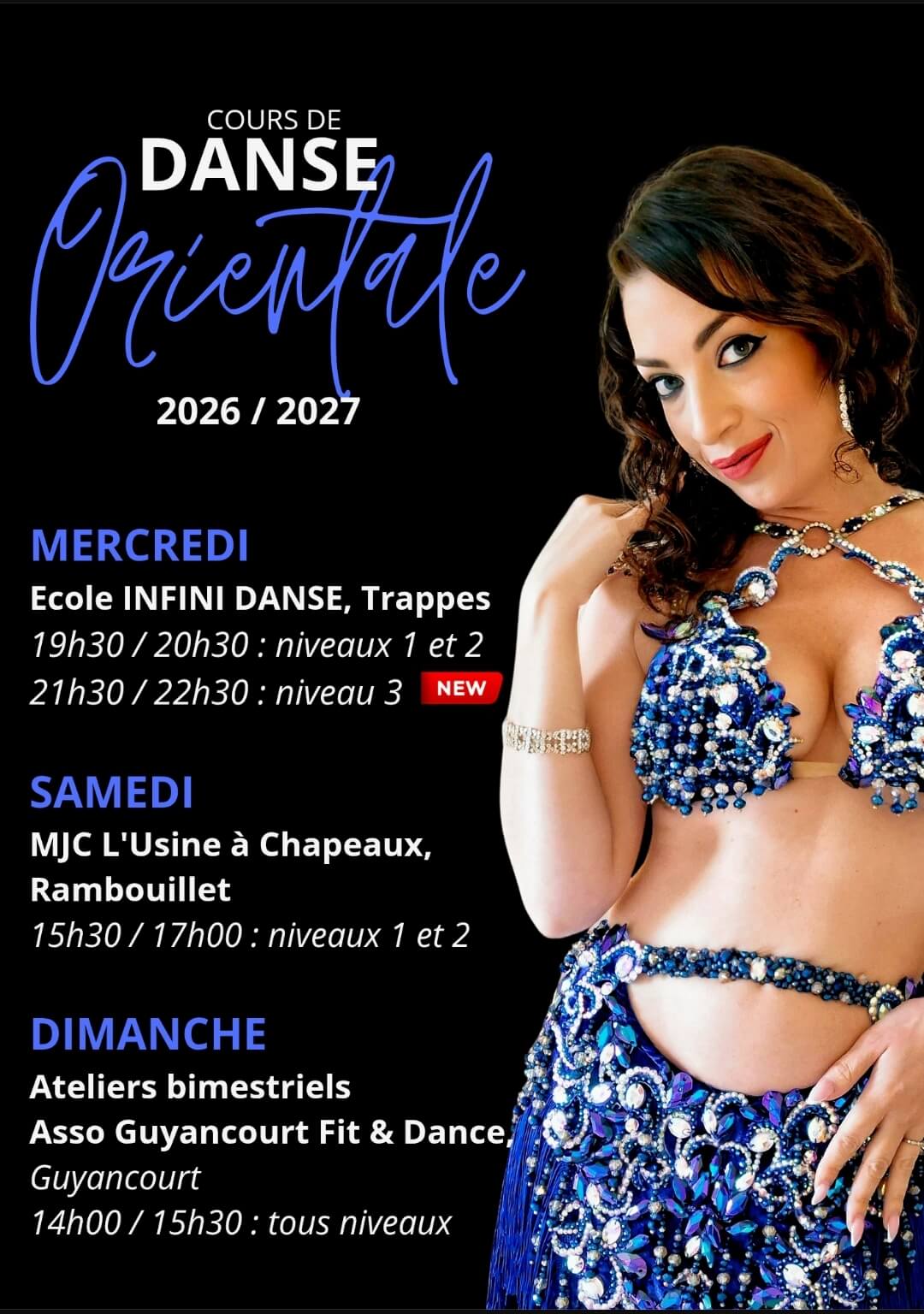 Cours de danse orientale à Trappes, Rambouillet et Guyancourt avec Anaïs Naccari saison 2026 2027