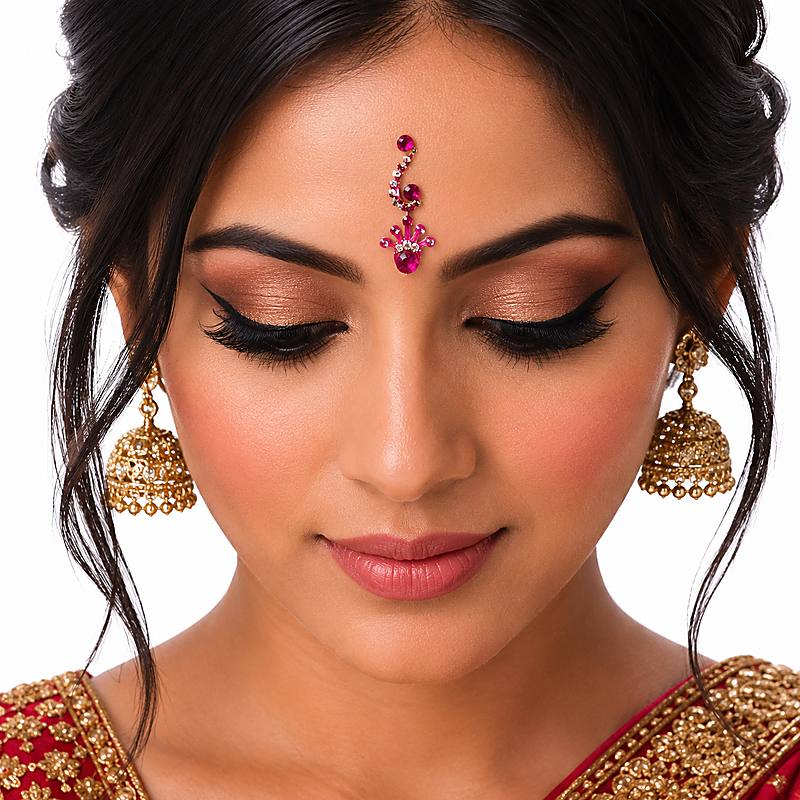 bindi autocollant porté