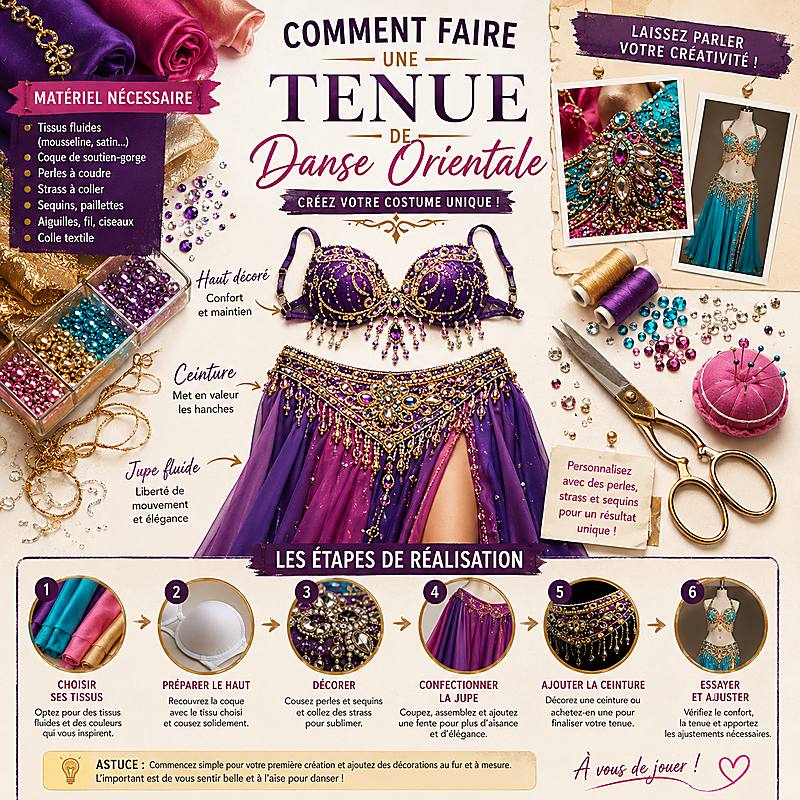Comment faire une tenue de danse orientale : création, personnalisation et fabrication d'un costume oriental