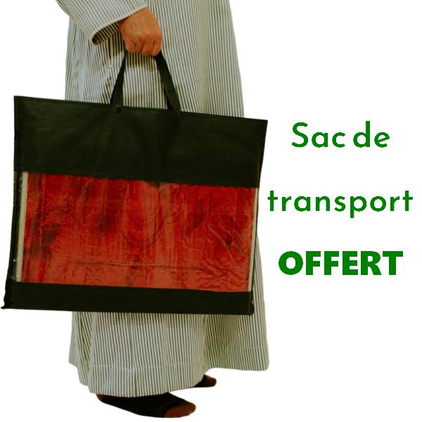 tapis de priere pliable vec son sac de transport