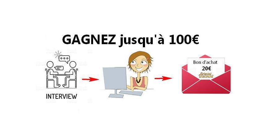 Chèque cadeau à gagner : Jusqu'a 100€